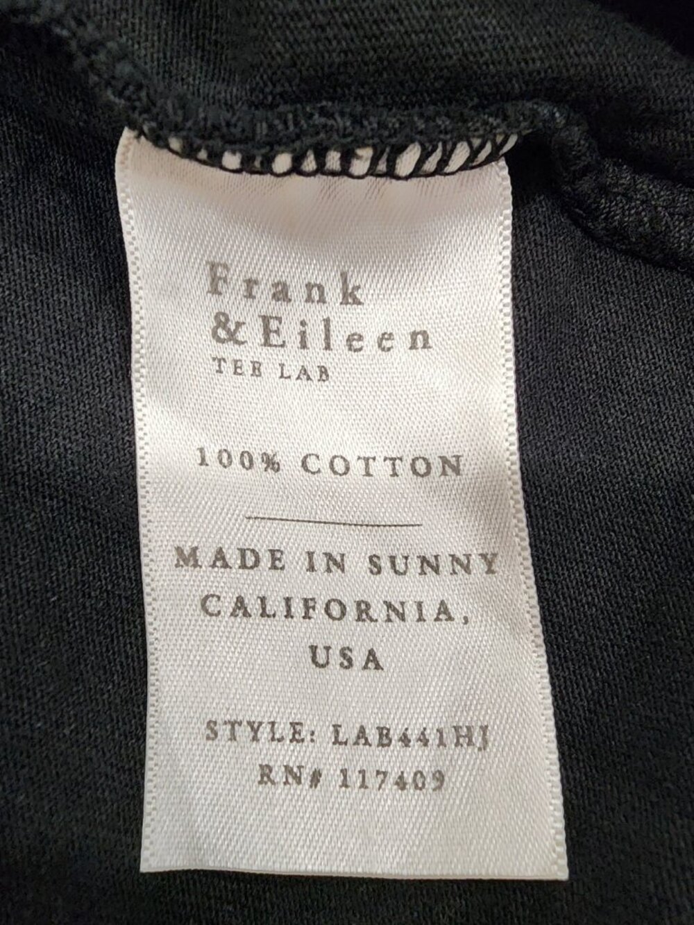 Frank & Eileen Lab Nicole Long Sleeve Henley Dress Heritage Jersey Black Women M - Picture 5 of 8